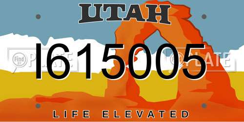 I615005 Utah License Plate