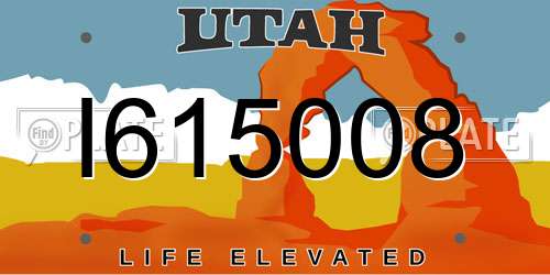 I615008 Utah License Plate