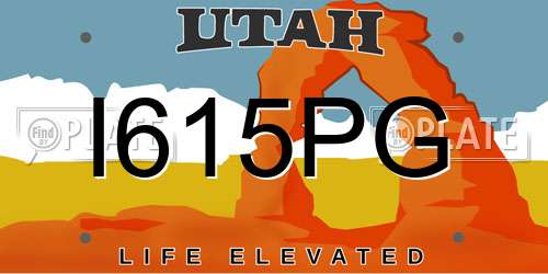 I615PG Utah License Plate