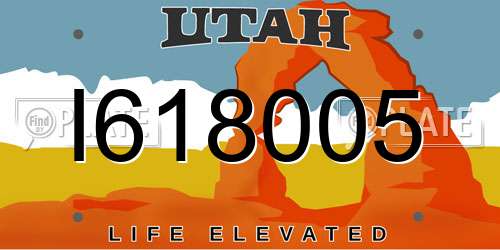 I618005 Utah License Plate