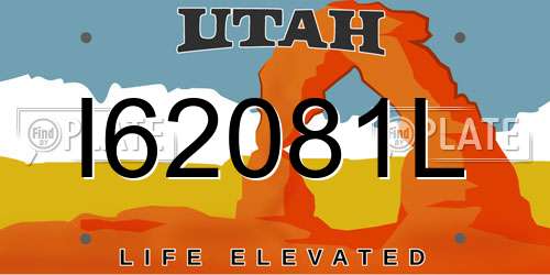 I62081L Utah License Plate