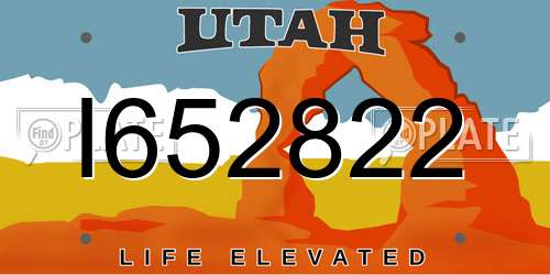 I652822 Utah License Plate
