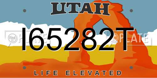 I65282T Utah License Plate