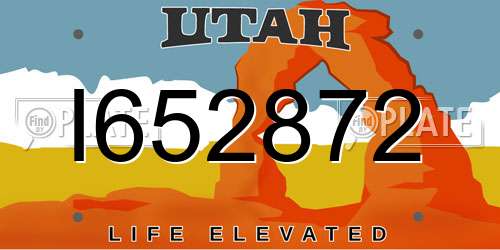 I652872 Utah License Plate