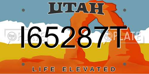 I65287T Utah License Plate