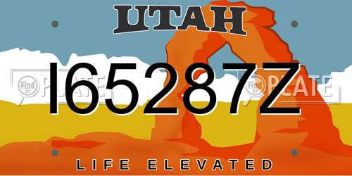 I65287Z Utah License Plate