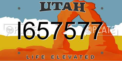 I657577 Utah License Plate