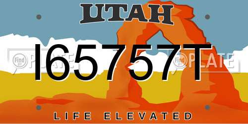 I65757T Utah License Plate