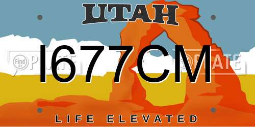 I677CM Utah License Plate