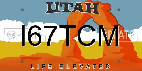I67TCM Utah License Plate