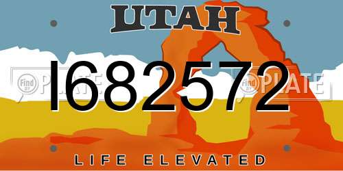 I682572 Utah License Plate