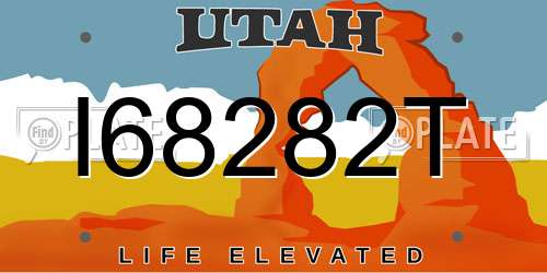 I68282T Utah License Plate