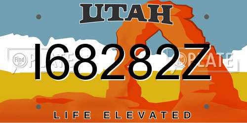 I68282Z Utah License Plate