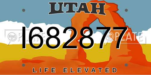 I682877 Utah License Plate