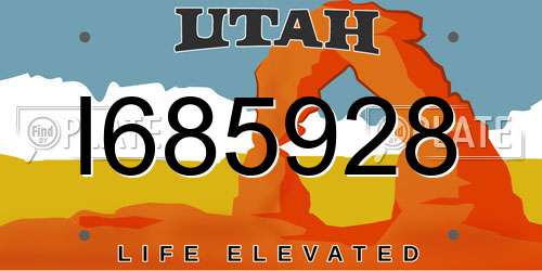 I685928 Utah License Plate
