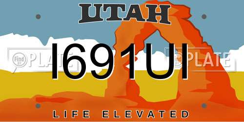 I691UI Utah License Plate