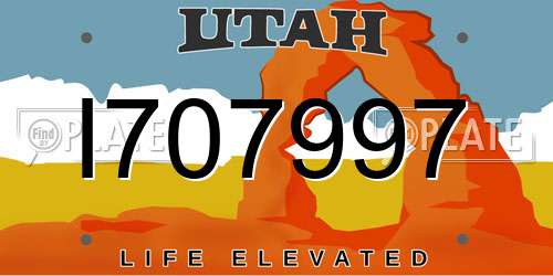 I707997 Utah License Plate