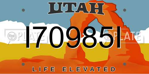 I70985I Utah License Plate