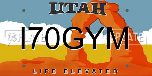 I70GYM Utah License Plate