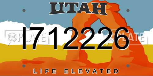 I712226 Utah License Plate