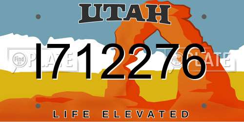 I712276 Utah License Plate