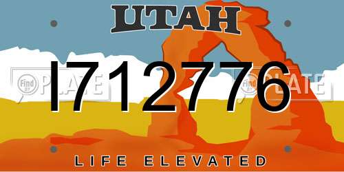 I712776 Utah License Plate