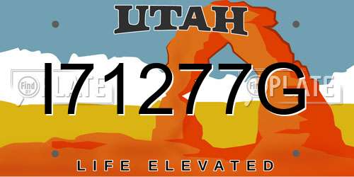 I71277G Utah License Plate