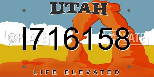 I716158 Utah License Plate