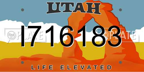 I716183 Utah License Plate