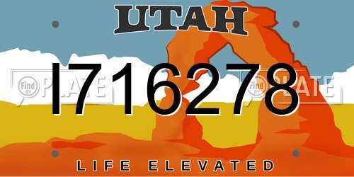 I716278 Utah License Plate