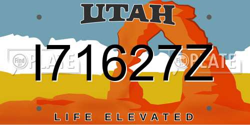 I71627Z Utah License Plate