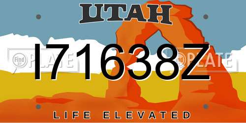 I71638Z Utah License Plate