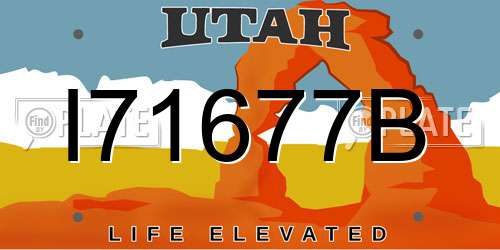 I71677B Utah License Plate