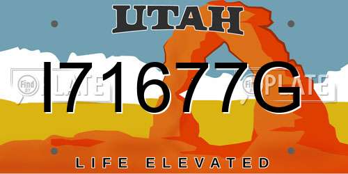 I71677G Utah License Plate