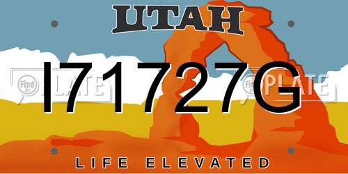I71727G Utah License Plate