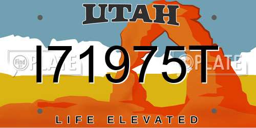 I71975T Utah License Plate