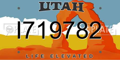 I719782 Utah License Plate