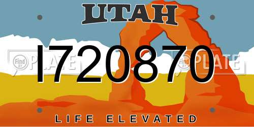 I720870 Utah License Plate