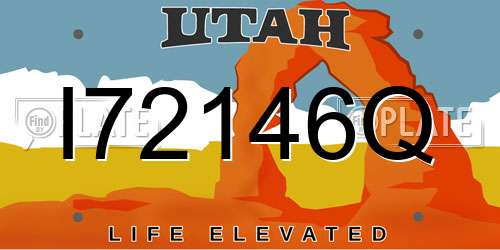 I72146Q Utah License Plate