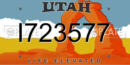 I723577 Utah License Plate