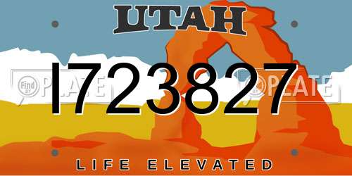 I723827 Utah License Plate