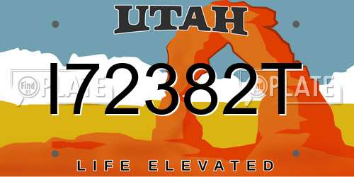 I72382T Utah License Plate