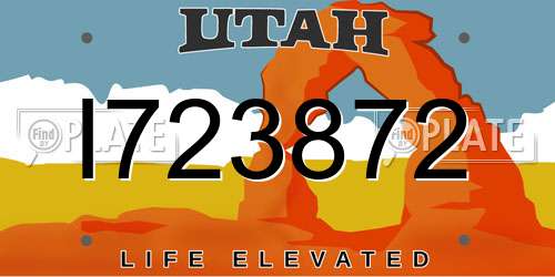 I723872 Utah License Plate