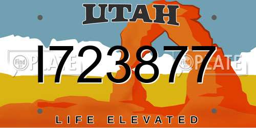 I723877 Utah License Plate