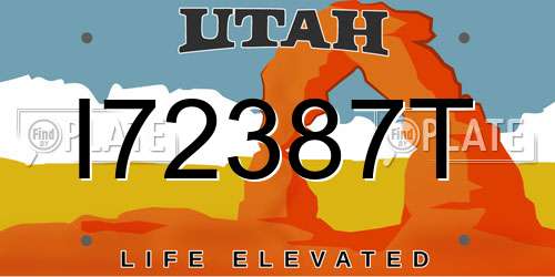 I72387T Utah License Plate