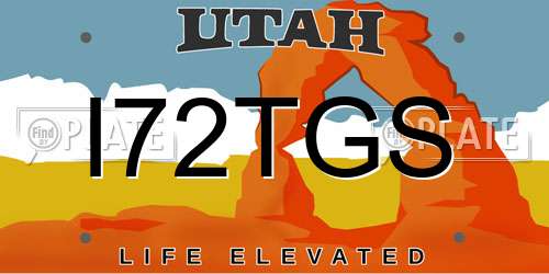 I72TGS Utah License Plate