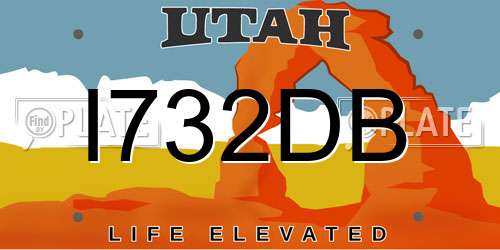 I732DB Utah License Plate