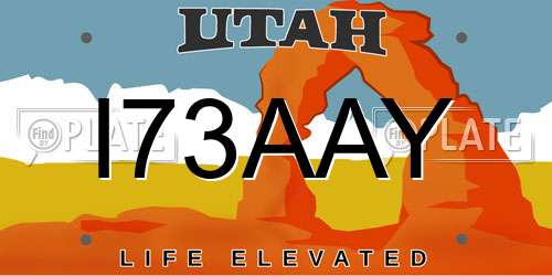 I73AAY Utah License Plate
