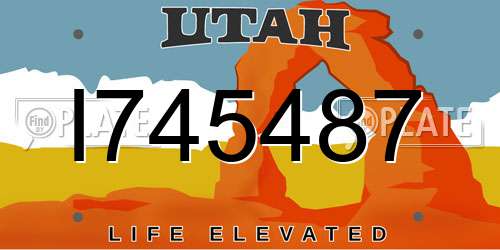 I745487 Utah License Plate