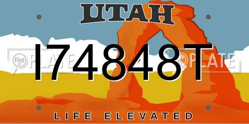 I74848T Utah License Plate